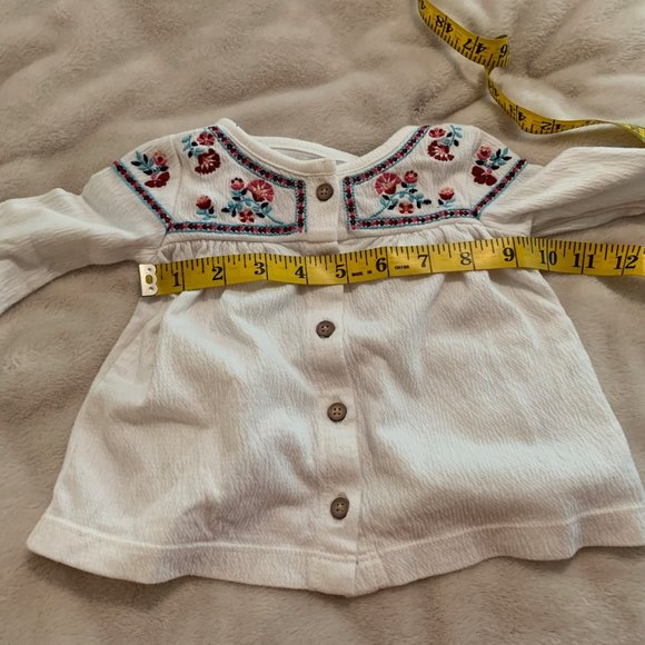 Carter's White Boho Embroidered Look Shacket Size 9 Months - Picture 14 of 15